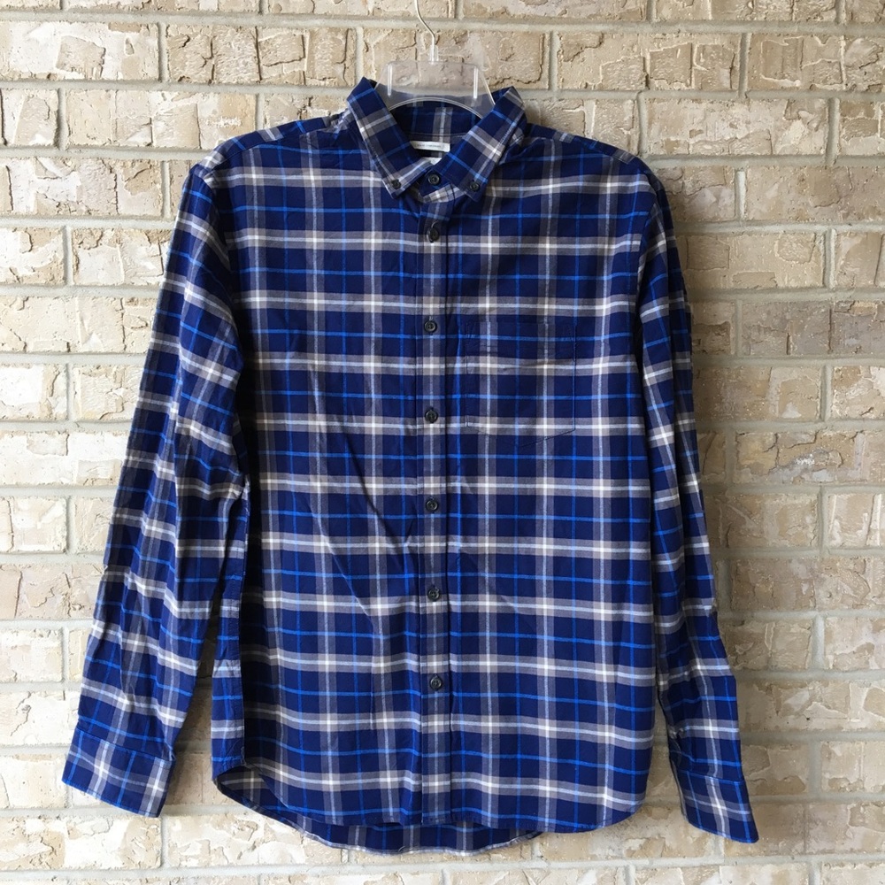 NWT Old Navy The Oxfords Plaid Shirt Size L